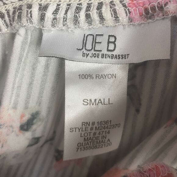 Joe B Floral Stripe Elastic Waist Shorts Front Tie Size Small - Picture 4 of 6